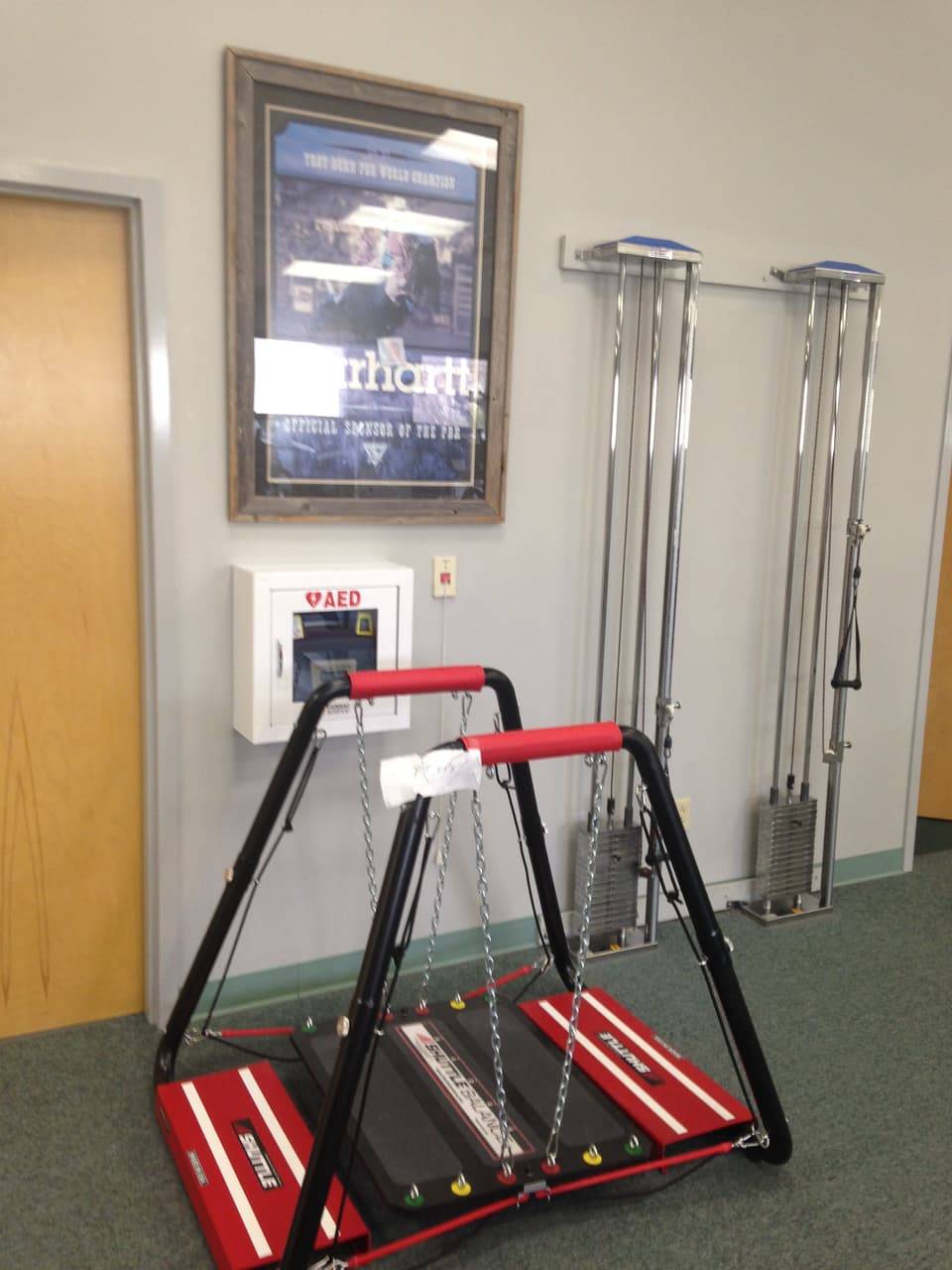 Rehabilitation and exercise equipment used for sports injury recovery at Comanche County Physical Therapy Services